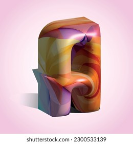 Vector 3D de diseño estilizado tipo de letra y alfabeto abstracto moderno, alfabeto de arte en color 3D, conjunto de letras decorativas abstractas 3D. Coloridos tipos superpuestos para diseños modernos