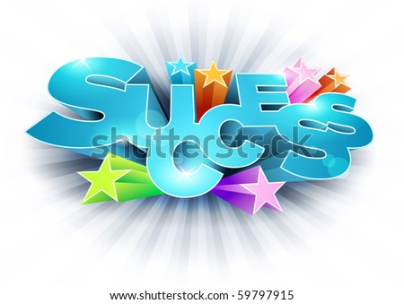 3d vector Success concept. Elements are layered separately in vector file.