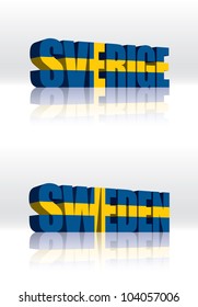 3D Vector Sweden Word Text Flag