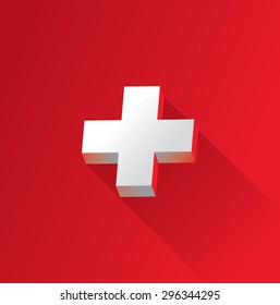 3D Vector Switzerland Flag, Swiss National Flag Graphic (Vector Art)