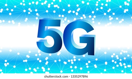 3d vector symbol of 5G technology