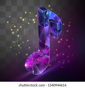 3d vector symbol on mosaic background, space locked in crystal object