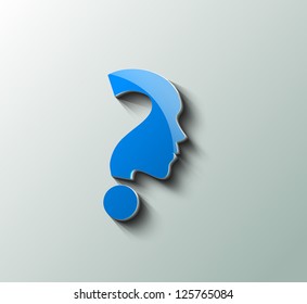 3d vector symbol of question mark.