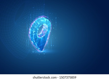 3d vector symbol, volumetric object on a blue background. layout for business and presentation