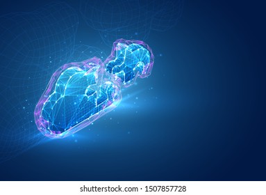 3d vector symbol, volumetric object on a blue background. layout for business and presentation