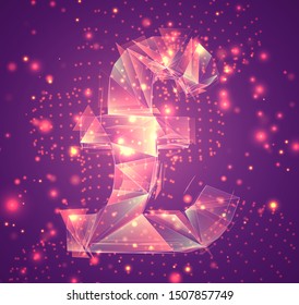 3d vector symbol, volumetric object on a pink background. layout for business and presentation