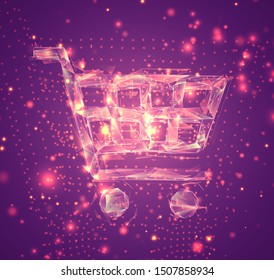 3d vector symbol, volumetric object on a pink background. layout for business and presentation
