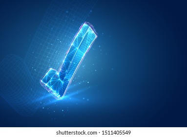 3d vector symbol, volumetric object on a blue background. layout for business and presentation