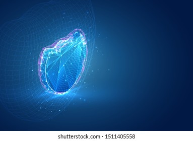3d vector symbol, volumetric object on a blue background. layout for business and presentation