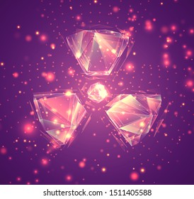 3d vector symbol, volumetric object on a pink background. layout for business and presentation