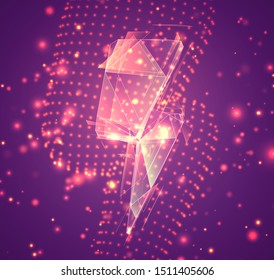 3d vector symbol, volumetric object on a pink background. layout for business and presentation
