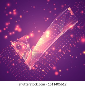 3d vector symbol, volumetric object on a pink background. layout for business and presentation