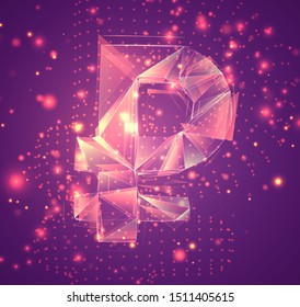 3d vector symbol, volumetric object on a pink background. layout for business and presentation