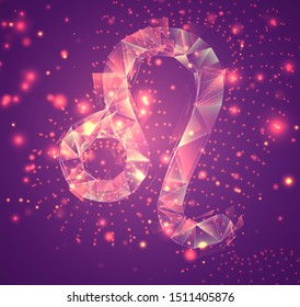 3d vector symbol, volumetric object on a pink background. layout for business and presentation