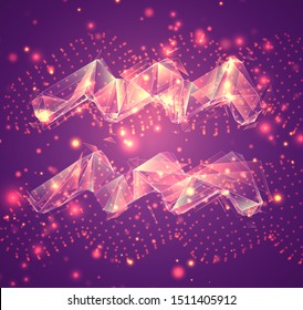 3d vector symbol, volumetric object on a pink background. layout for business and presentation