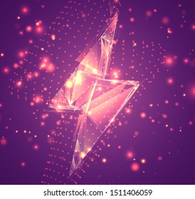 3d vector symbol, volumetric object on a pink background. layout for business and presentation
