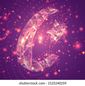 3d vector symbol, volumetric object on a pink background. layout for business and presentation