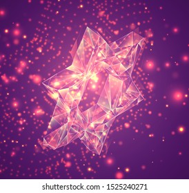 3d vector symbol, volumetric object on a pink background. layout for business and presentation