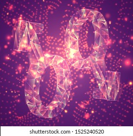 3d vector symbol, volumetric object on a pink background. layout for business and presentation