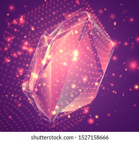 3d vector symbol, volumetric object on a pink background. layout for business and presentation
