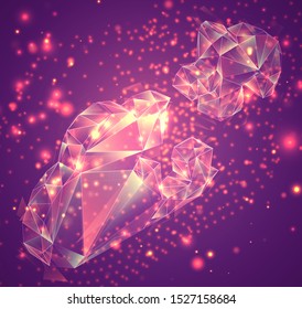 3d vector symbol, volumetric object on a pink background. layout for business and presentation