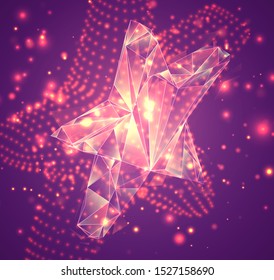 3d vector symbol, volumetric object on a pink background. layout for business and presentation