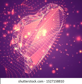 3d vector symbol, volumetric object on a pink background. layout for business and presentation