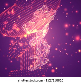 3d vector symbol, volumetric object on a pink background. layout for business and presentation