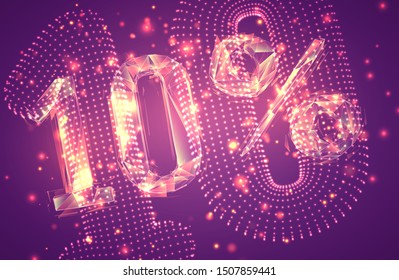 3d vector symbol, volumetric set of numbers on a pink background. layout for business and presentation