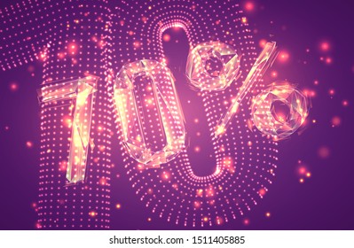 3d vector symbol, volumetric set of numbers on a pink background. layout for business and presentation