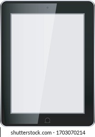 3D Vector Tablet. Black Tablet with Gray Screen.