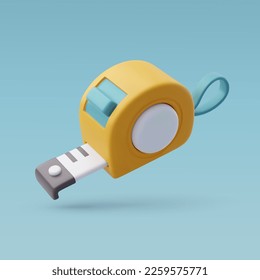 3d Vector Tape Measures, Construction and Maintenance Icon for Web Design. Eps 10 Vector.