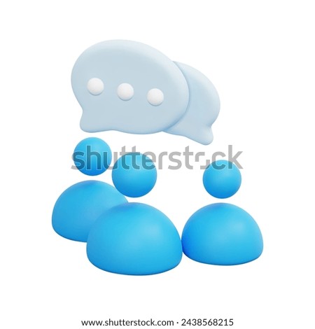 3d vector team chat icon. Isolated on white background. 3d team, teamwork and business concept. Cartoon minimal style. 3d teamwork icon vector render illustration.