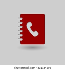 3D vector telephone book icon 