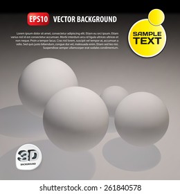 3d vector template background. Abstract balls illustration
