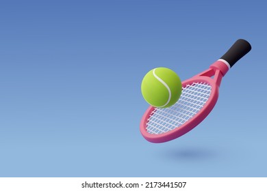 3d Vector Tennis Racket with Ball, Sport and Game competition concept. Eps 10 Vector.