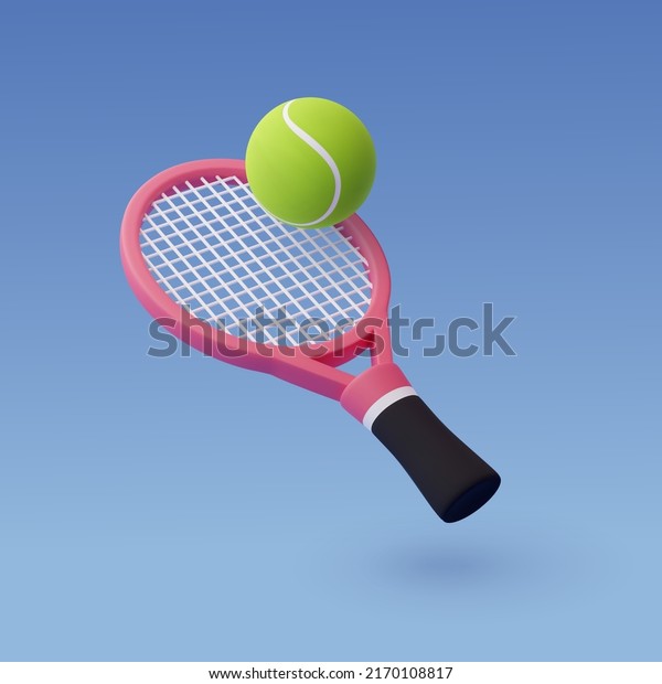 3d Vector Tennis Racket with Ball, Sport\
and Game competition concept. Eps 10\
Vector.