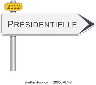 3D-Vektor mit Text für die französische Präsidentschaftswahl 2022 