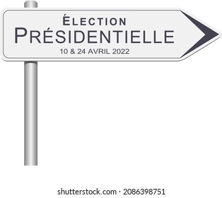 3d vector con texto para las elecciones presidenciales francesas de 2022 