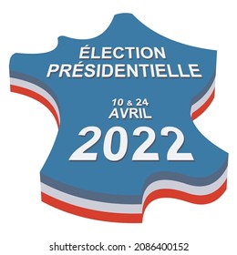 3d vector with text for the 2022 French presidential election 