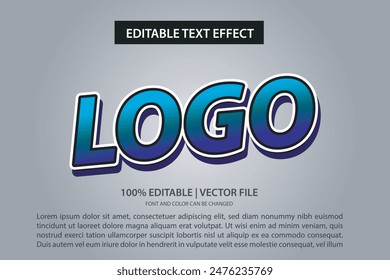 3d vector text effect bold logo style