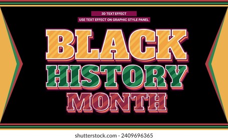 3D VECTOR TEXT EFFECT EDITABLE BLACK HISTORY MONTH