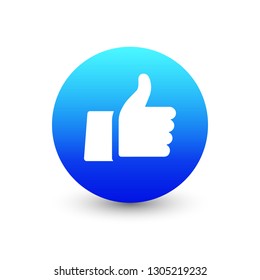 3D Vector Thumb Up Emoticon Icon Design for Social Network Isolated on White Background. Modern Emoji