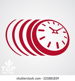 3d vector timer, eps8 clear vector illustration. Time runs fast conceptual graphic design element. Time management pictogram, includes additional version.