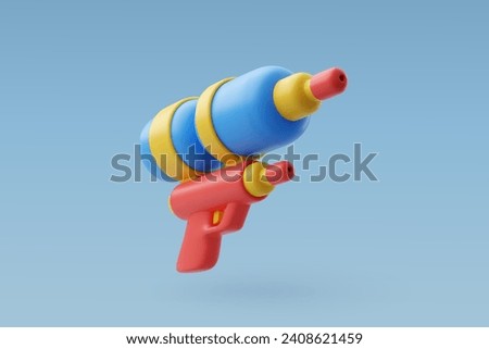3d Vector Toy water gun, Advertising poster, Game, Summer festival concept. Eps 10 vector.
