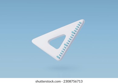 3d Vector Triangle Ruler, Scale, Education concept. Eps 10 Vector.