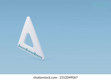 3d Vector Triangle Ruler, Scale, Education concept. Eps 10 Vector.