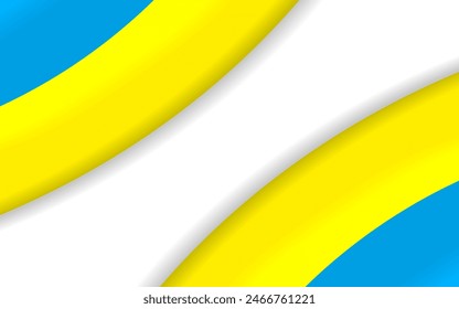 3D Vector Ukrainian Flag Design. Template Flag of Ukraine Frame isolated transparent background. EPS 10