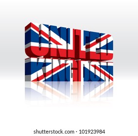 3D Vector United Kingdom Word Text Flag
