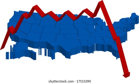 3d vector of the US Stock crash